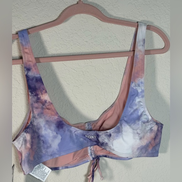 Roxy Active New Bralette Tie Dye in Purple, Pink and White NWT - Picture 2 of 3